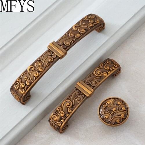 3.75" 5" Antique Brass Dresser Drawer Pulls Handles Knobs Cabinet Pulls Knob Retro Kitchen Furniture Hardware Handles 96 128 MM