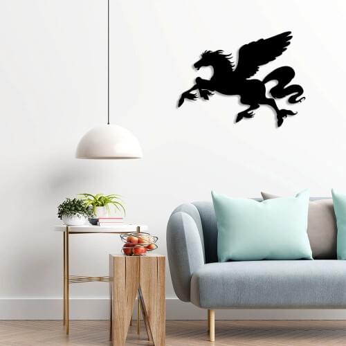 Flying Pegasus Winged Horse For Wall Room Home Accessory Wooden Table 50x37cm