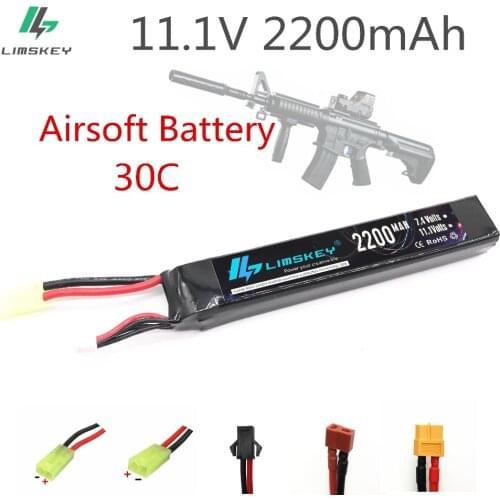 Limskey 11.1V 2200mAh 30C Max 60C 3S Mini Airsoft gun RC Model Helicopter Quadcopter RC LiPo Battery Airsoft Gun Battery