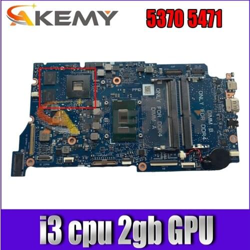 DDR4 For ARMANI13 MAIN BOARD DELL Vostro Inspiron 13 5370 5471 Laptop motherboard With i3 cpu 2gb GPU 100% Fully Tested