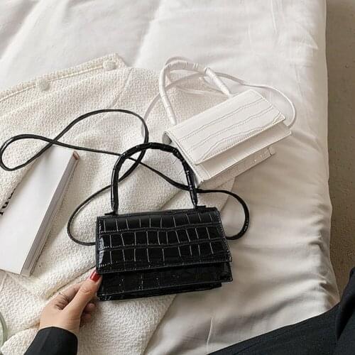 Fashion Women Stone Pattern Flap Shoulder Crossbody Bags PU Leather Messenger Bag Casual Ladies Solid Color Mini Purse Handbags