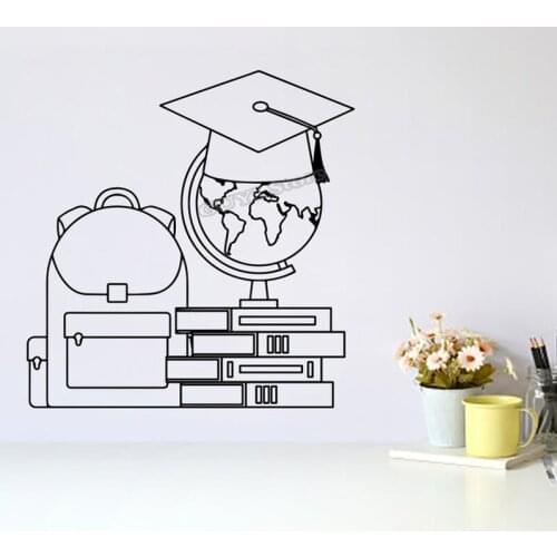 Schoolbag Books Wall Decal Back To School Class Room Learn Wall Sticker for Kids Room Decor Vinyl Decal Mural Art Decor B506