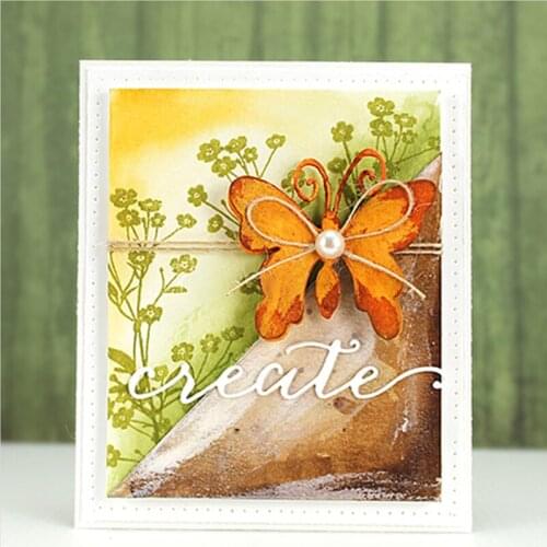 Letters Create Inspire Die Metal Cutting Dies Stencil for DIY Scrapbooking Album Decorative Embossing Paper Card Crafts Die Cut