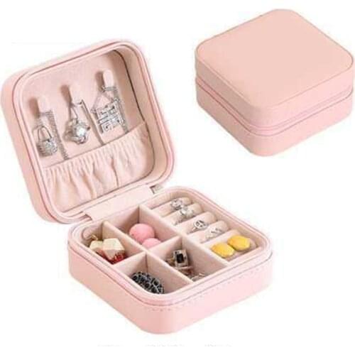 Portable Travel Jewelry Box Organizer Jewelry Ornaments Storage Case Earring Ring Necklace Storage Box Valentines Day Gift