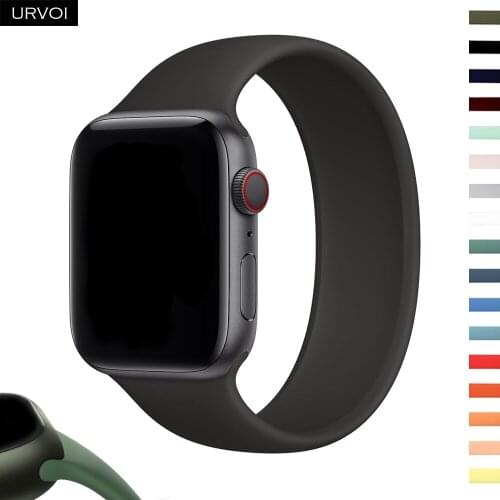 URVOI Solo loop for Apple Watch sport band series7 6 SE 5 4 321 liquid silicone strap for iWatch 41 45mm stretchable replacement