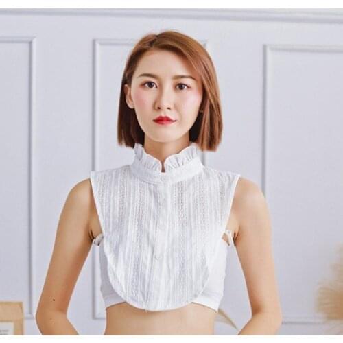 Chiffon Stand Fake Collar Detachable Lapel Choker Necklace Women Shirt Fake False Collar Blouse Top Sweater Accessories