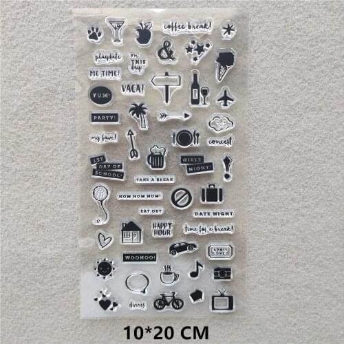 2020 Small Label Clear Stamps DIY Scrapbooking Craft Supplies Silicone Seal Custom Photo Album Transparent Stamp for Stamping