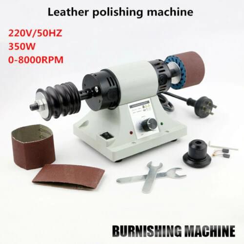 220V Leather Polishing Burnishing machine leather Grinding Burnisher Mini Desktop Leather Edge Grinding Machine Polishing Tool