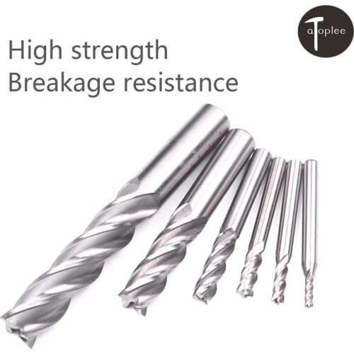 6Pcs HSS 4 Flutes Milling Cutter Straight Shank End Mill CNC Metal Cutter Drilling Bits Tool 12.7/6.35/16/4.65/7.9/3.1mm