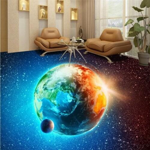 Wellyu Custom large-scale mural pvc thick waterproof 3D floor living room bathroom background wear-resistant floor stickers