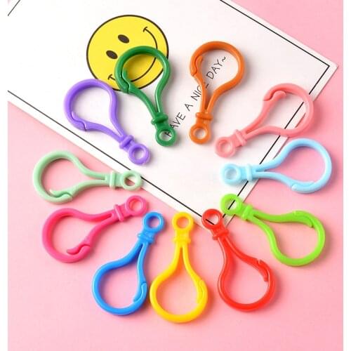 20PCS Colorful Plastic Bulb Shape Lobster Trigger Clasps Keychain Bag Purse Key Ring Hook Finding Keychain Jewelry Making Buckle