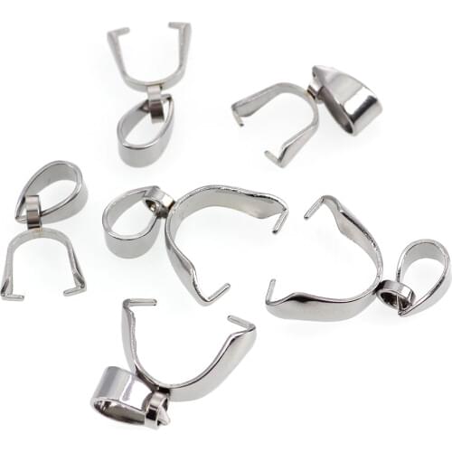 10PC Sliver Color Stainless Steel Bead Clamp Pinch Bail Clip For DIY Hand Made Craft Accessories Jewelry