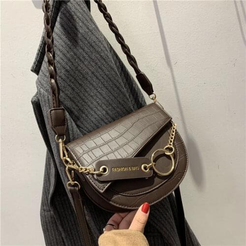 Ladies 2021 New Fashion Retro Shoulder Bag Versatile Saddle Bag Womens High Grade Messenger Bag Female Top-handle Bags