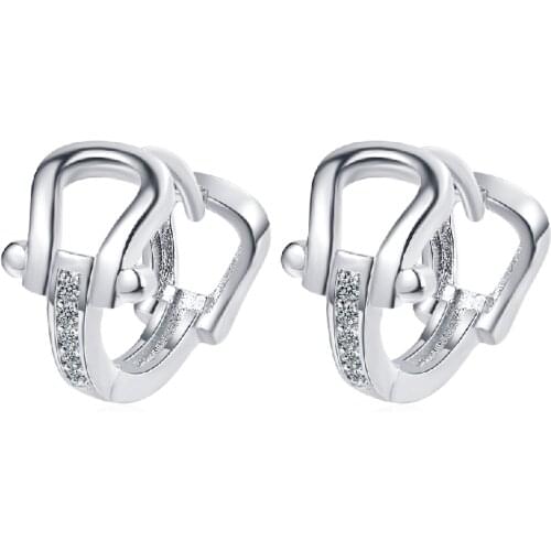 New Arrival Zircon Gold Hoops Earrings For Women Jewelry Gift Trendy 925 Sterling Silver Earring Female Ear Accessories Shiny