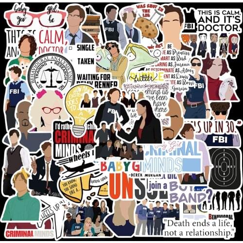 10/50pcs Office Tv Show Criminal Minds decoration Sticker for DIY Graffiti Scrapbooking Notebook Luggage Laptop decal Sticker
