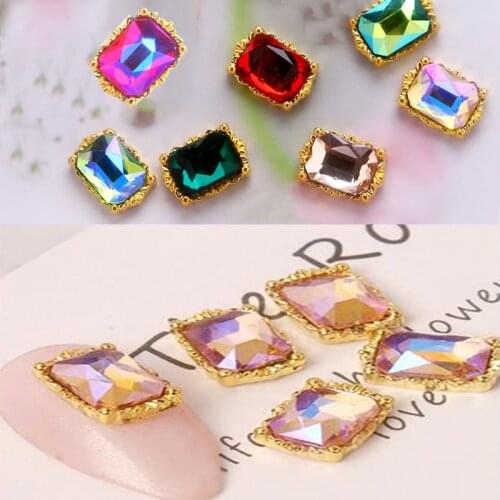 10pcs/bag Nail Diamond Rhinestone 12 Style (JE342-JE353) Diamond Crystal Alloy 8x11mm Diamond Nail Tips Art Accessory Decoration