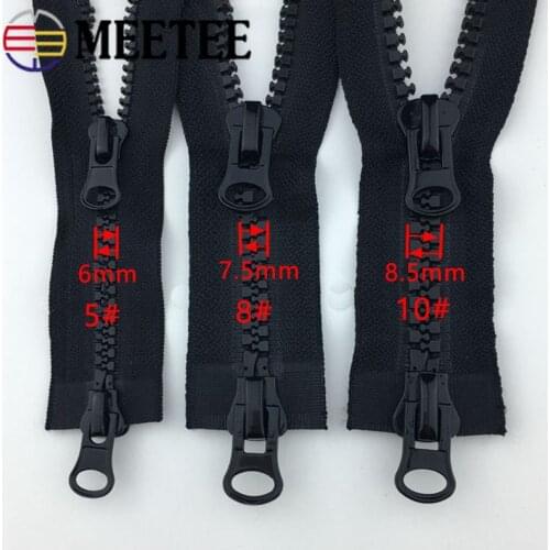 2pcs 60-300cm 5# 8# 10# Double Slider Resin Zipper Open-End Auto Lock Zip for Jacket Tent Sewing Zippers DIY Garment Accessories