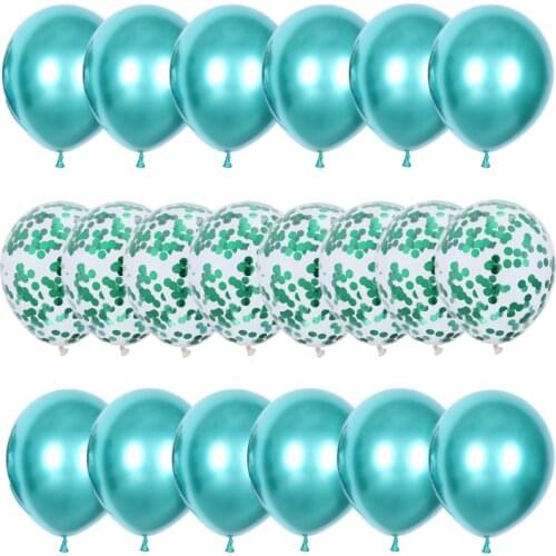 20pcs Metal Gold and Foil Ballons With Confetti Balloon For Wedding Baby Shower Graduation Birthday Party Decorations Kid