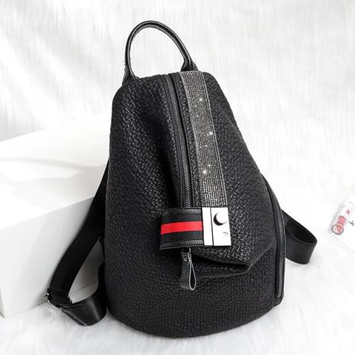 2020 Brand Soft Leather Double-shoulder Backpack Personalized Anti-theft Lock Buckle Ita Bac kpack Dual-use Womens Shoulder Bag
