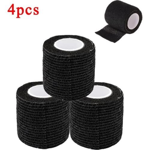 4Pcs Black Tattoo Grip Bandage Disposable Nonwoven Waterproof Elastic Bandage Wrist Protection For Tattoo Grip Wrap