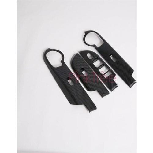 Accessories For Toyota Rush 2018 2019 2020 Carbon FIber Color Window Lift Switch Button Cover Trims Interior Car Styling