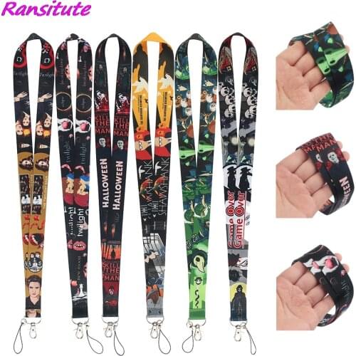 Ransitute R1749 Movie Character Horror Killer Lanyards Id Badge Holder Keychain ID Card Pass Gym Badge Holder Lanyard Key Holder