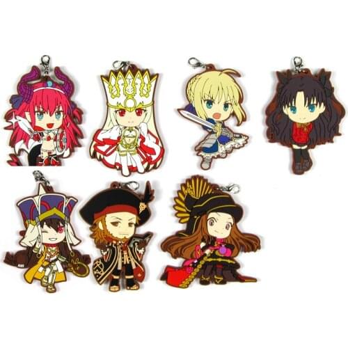 2018 New Arrival Fate stay night Original Japanese anime figureSilicone sweet smell key chain Anime rubber D167