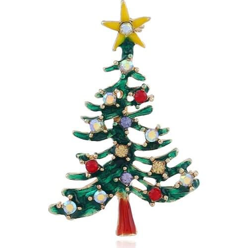 CINDY XIANG Trendy Christmas Tree Brooches For Women Creative Hollow Casual Gift Pins Coat Sweater Accessories Jewelry Sell Well