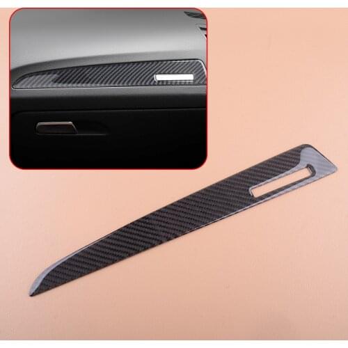 Carbon Fiber Car Interior Co-pilot Dashboard Decoration Strip Trim Cover Fit For Audi Q5 SQ5 2013 2014 2015 2016 2017
