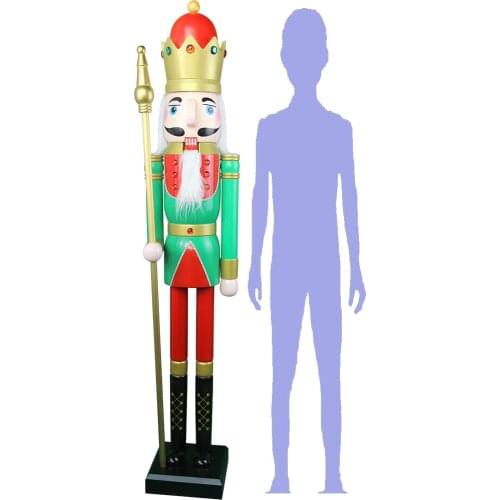 CDL 4feet/120cm/4ft/4foot Life Sized Large/Giant Green and Red Christmas Wooden Nutcracker King & Soldier Ornament Doll K27