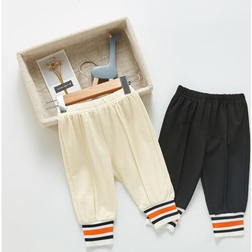 Baby Loose Leggings 2021 Autumn New Cotton Boys Girls Casual Trousers Solid Color Toddler Long Pants Infant Pants