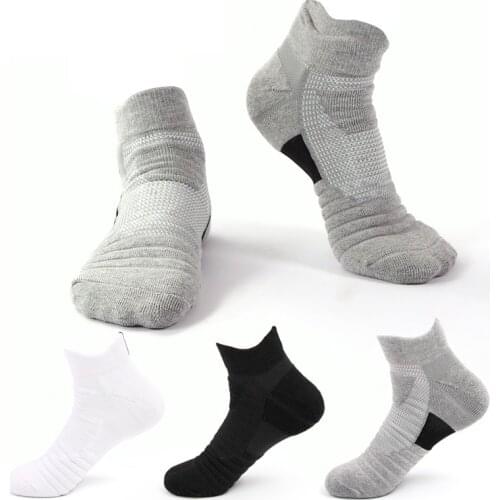 EU Size 39-45 Anti-fall off Short Tube Socks Men And Women Towel Thick BasketballShock Absorption Breathable Sock