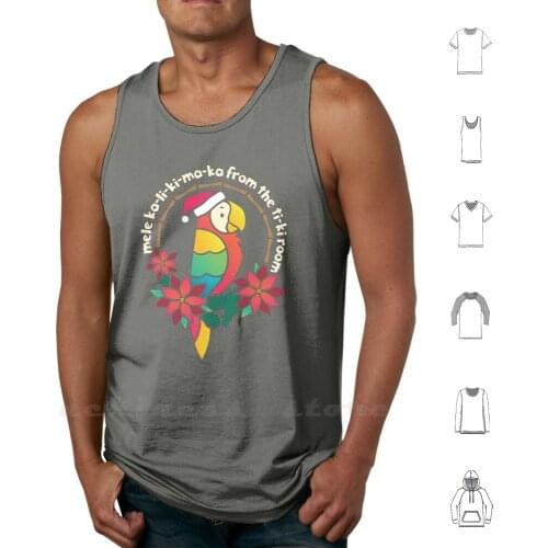 It' ; S A Tiki Christmas Tank Tops Vest Sleeveless Enchanted Tiki Bird Paradise Macaw Parrot Jose Hibiscus