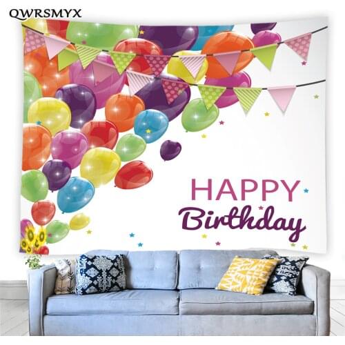 Balloon Bunting Printing Tapestry Birthday Party Decor Wall Aesthetic Art Wall Hanging LivingRoom Bedroom Decor Wall Tapestries
