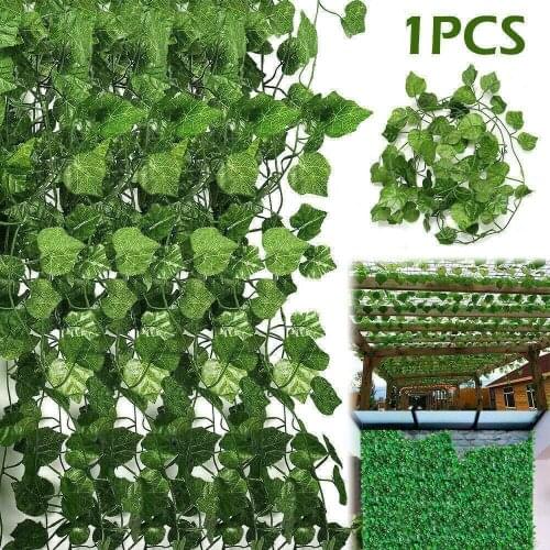 Artificial Ivy Leaf Plants Fake Hanging Garland Plants Vine Foliage Flowers Creeper Green Ivy Wreath Christmas Home Decor