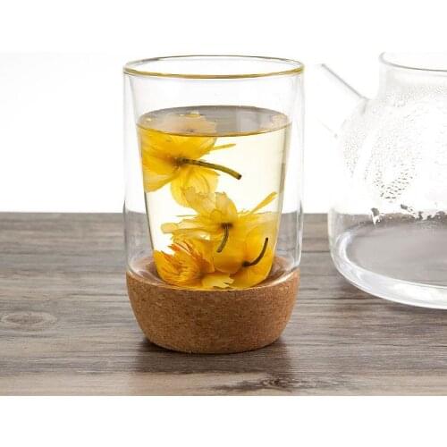 Creative double-layer glass Office high borosilicate glass business transparent tea cups insulated bubble cups