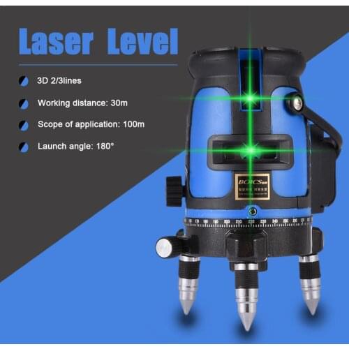 3D 360 Rotation Laser Level Measuring Mater Ultra-bright Green Light Level Tool Instrument Infrared Ray Projector Tester Tools