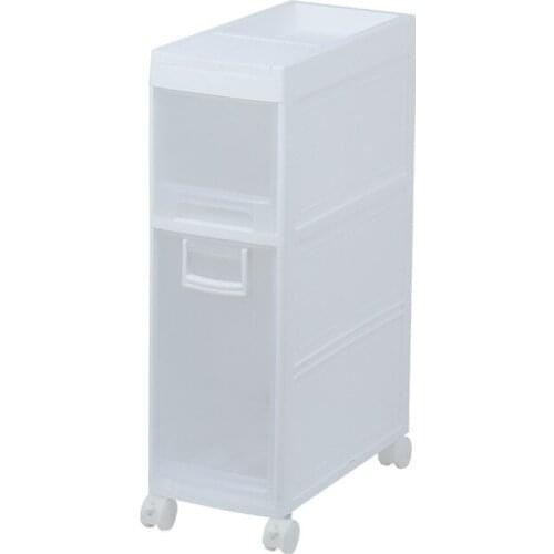 Multi layer slit storage cabinet toilet drawer shelf slit storage cabinet kitchen plastic wheeled cabinet 19.5cm