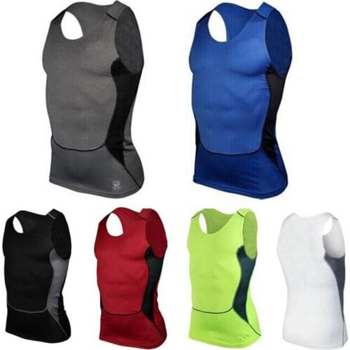 Hot Sale Mens Quick Dry Fitness Base Layer Top Compression Sleeveless Breathable Shirts New