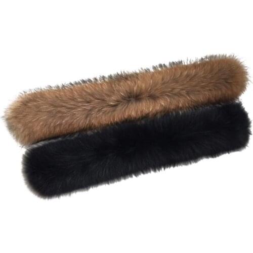 Men Womens Natural Real Fur Collar Width Real Fur Raccoon Fur collar