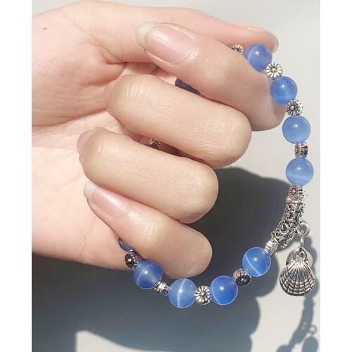 New Women Jewelry Glass Beaded Bell Pendant Bracelet Fashion Jewelry for Women Handmade Round Bracelet Bangle Wholesale