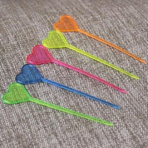 Sticks Buffet Dinner For Fruits Cocktail Snack Food Forks Tableware Barware Kitchen Accessories Heart Shaped Plastic wh