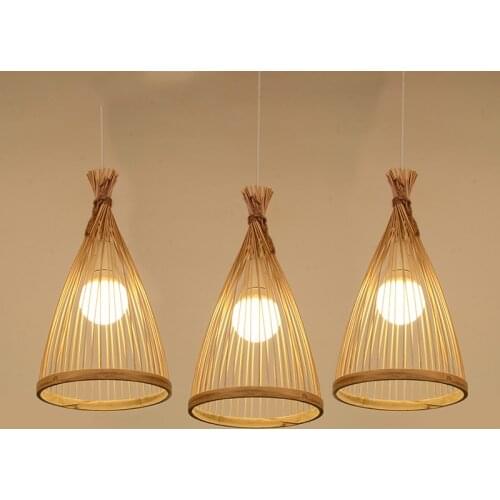 Japanese Style Bamboo Weaving Chandelier Cuisine It Teahouse Zen Creative Cool Simple Bed and Bedside Bamboo Artwork Pendant