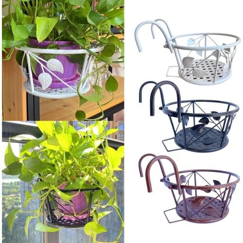Balcony Railing Flower Pot Holder Flower Rack Hanging Planter Shelf