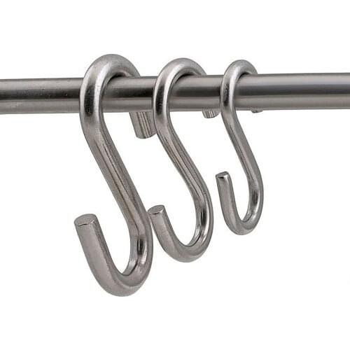S Shape Hooks Multifunction Storage Hooks Kitchen Clothes Hanger Hanging 304 Stainless Steel Hook Office/Home Essential M2-M10