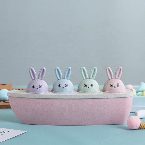 Silicone Ice Cream Mold Homemade Popsicle Molds Freezer Juice 4 Cell Big Size Ice Cube Tray Popsicle Barrel Maker Mould Tool