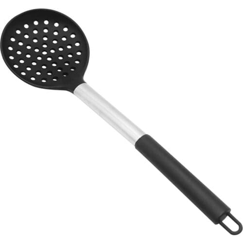 Silicone Slotted Spoon, BPA-Rree & Heat Resistant Up to 480°F, Stainless Steel Handle Seamless Nonstick Kitchen Skimmer