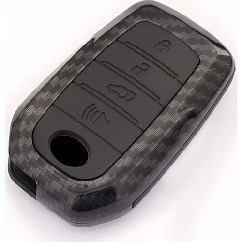 Silicone Carbon Fiber keyforb case cover shell FOB For Toyota Miral Fortuner Rav4 Highlander Crown 4 Buttons Smart