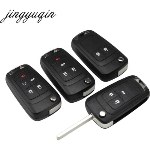 Jingyuqin 2/3/4/5 Buttons Folding Key Shell Blank For Chevrolet Lova Sail Aveo Cruze Replacement Flip Remote Key Case Fob Cover
