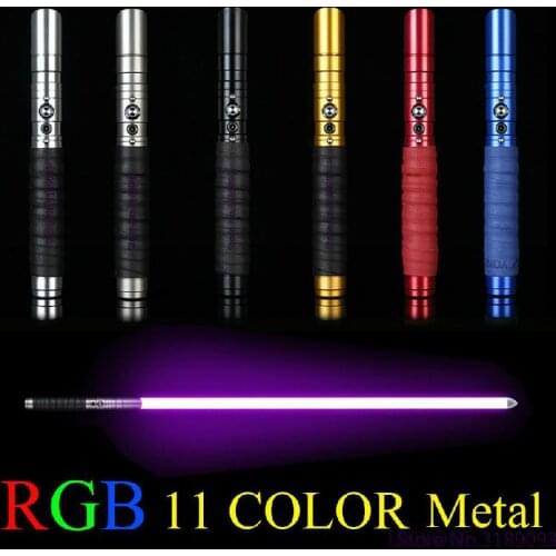 100cm Lightsaber Metal Handle RGB 11 Color Light Saber Sword Cosplay Luminous Outdoor Wars Samurai Knife Sword Weapon Prop Toys